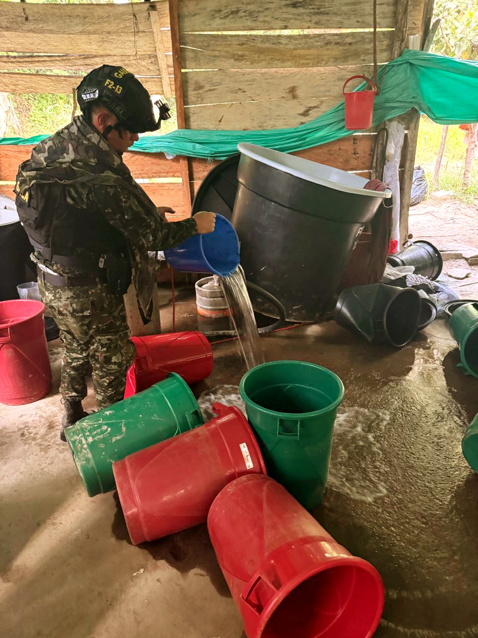 Nuevo golpe a las finanzas del Clan del Golfo: destruido laboratorio para el procesamiento de clorhidrato de cocaína en Sabana de Torres, Santander