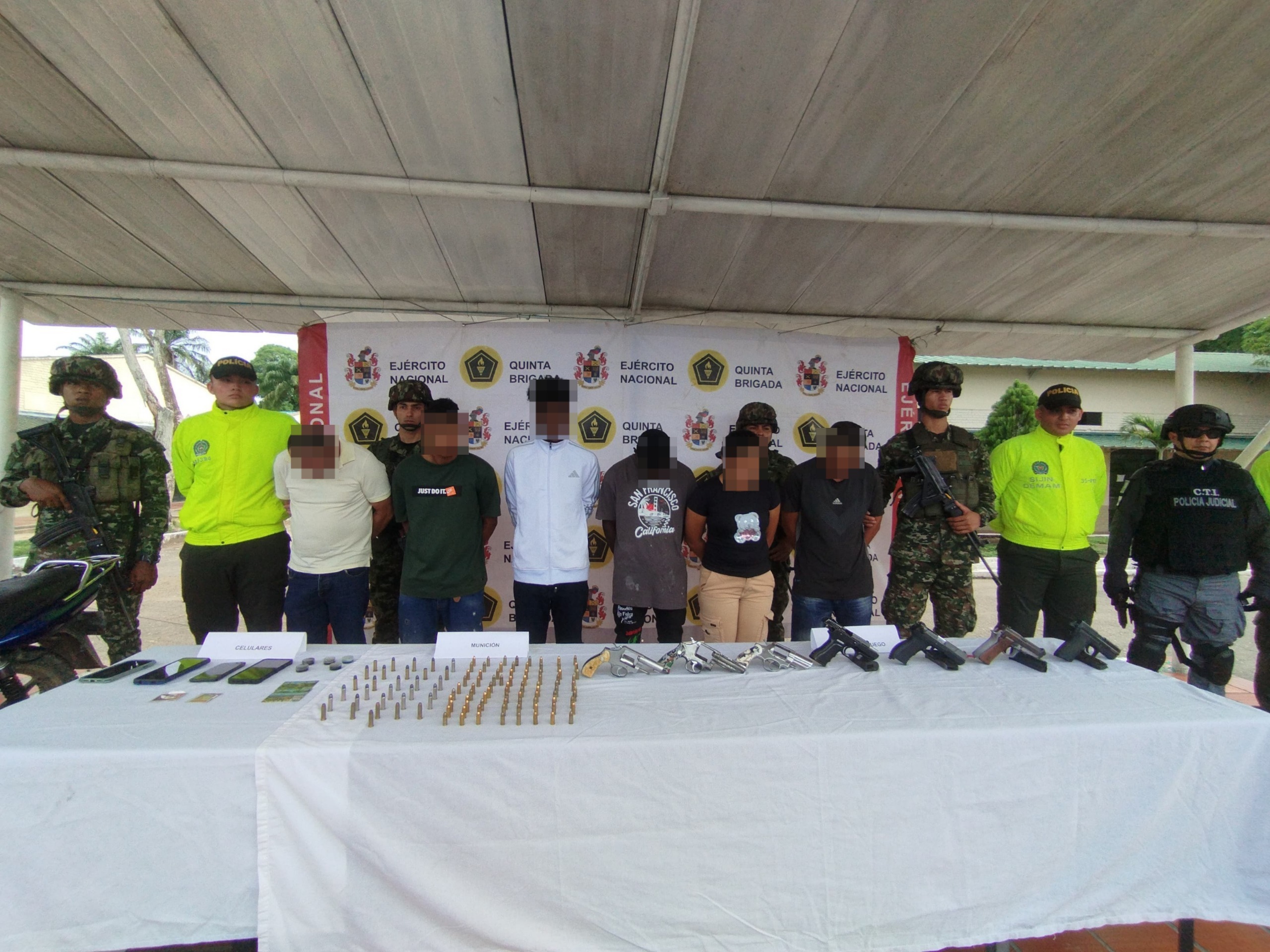 Seis presuntos integrantes del GAO ELN fueron capturados en zona rural de Yondó, Antioquia