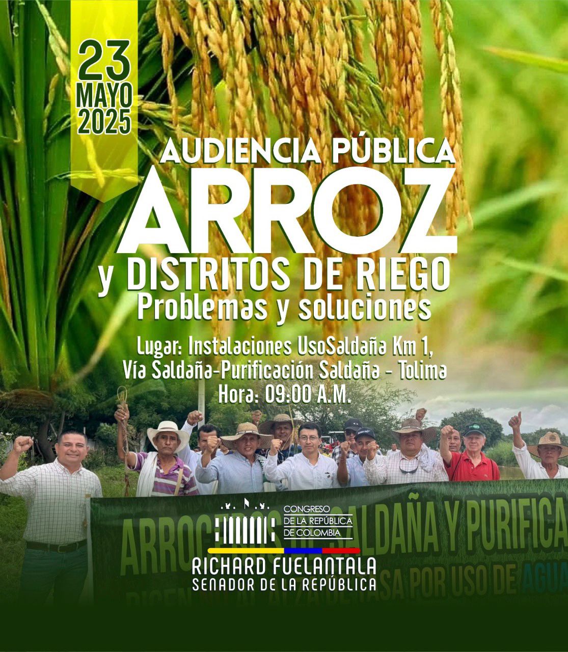 AGRICULTORES ARROCEROS, USUARIOS DE RIEGO Y GREMIOS DEL SECTOR AGROPECUARIO