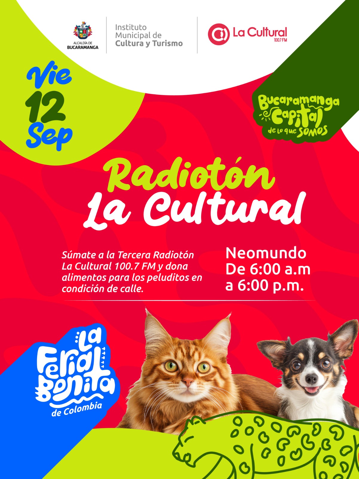 Tercera Radiotòn LA CULTURAL 100.7 F.M. por los animales desamparados