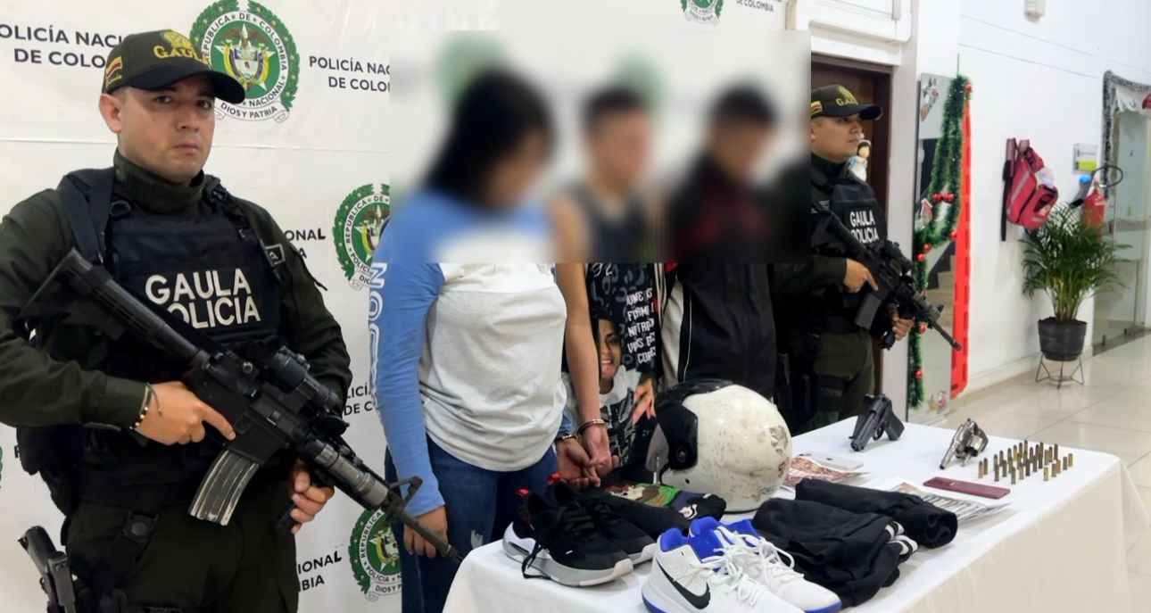 CAPTURADAS TRES PERSONAS POR EXTORSIÓN Y PORTE ILEGAL DE ARMAS DE FUEGO EN PIEDECUESTA