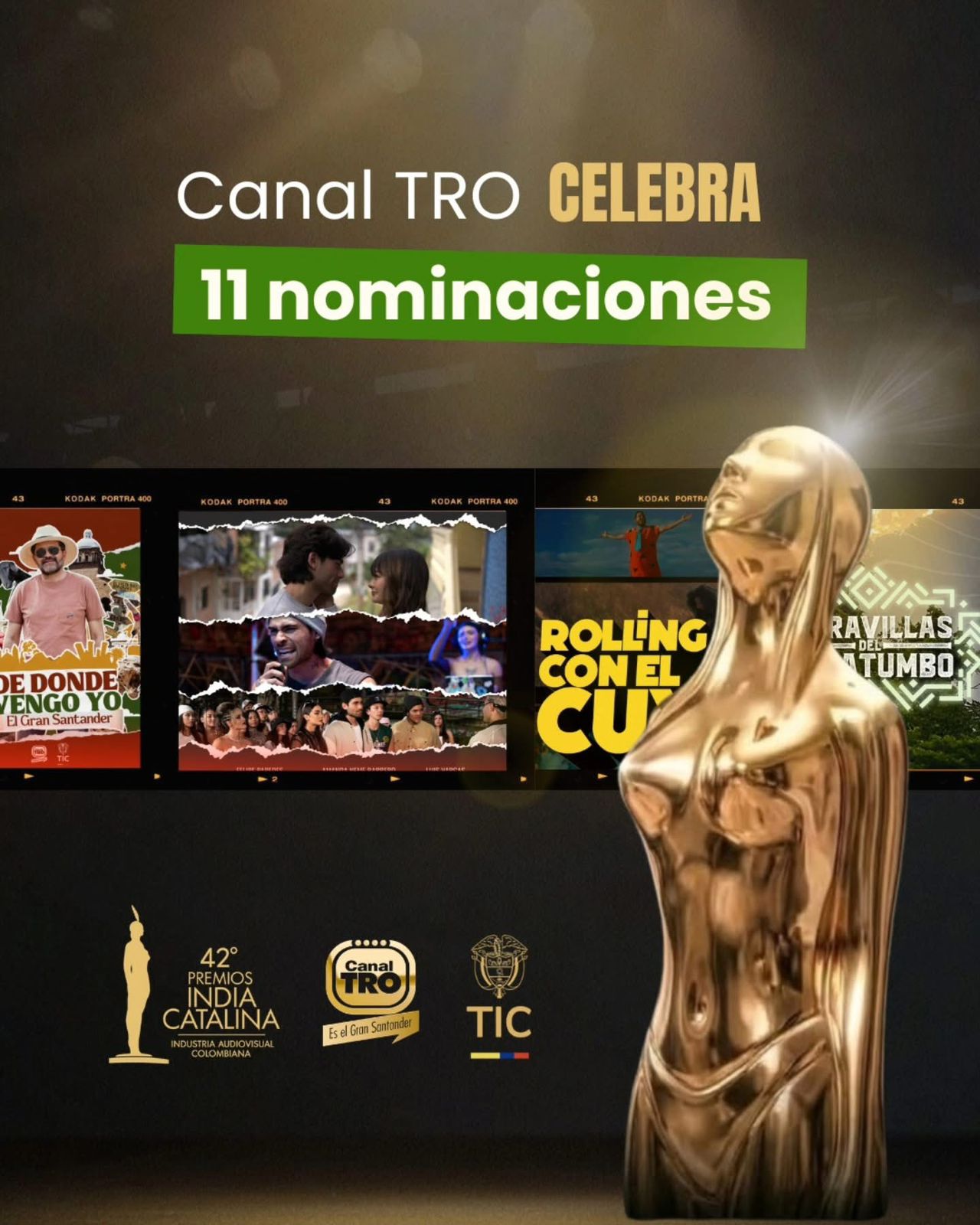 Once nominaciones para el Canal TRO en los Premios India Catalina 2026