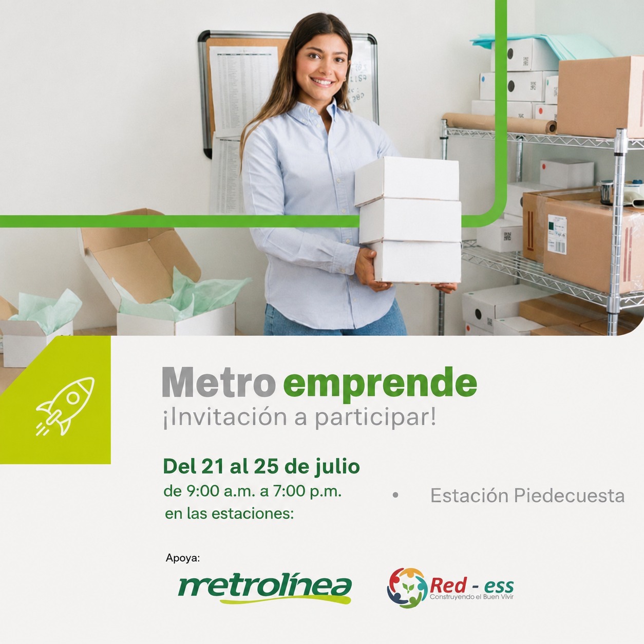 Red-ESS y Metrolínea impulsan el emprendimiento local con la estrategia “Metro Emprende” y una gran Feria de Emprendimiento y Gastronomía