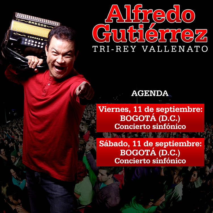  Este fin de semana conciertos sinfónicos de ALFREDO GUTIÉRREZ en Bogotá