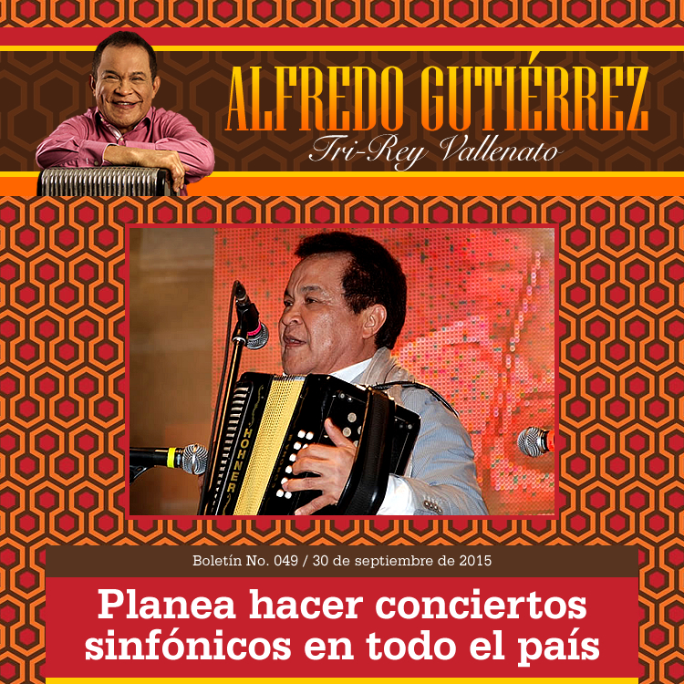  ALFREDO GUTIÉRREZ planea hacer conciertos sinfónicos en todo el país